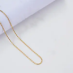 1.5mm Golden Rice Grain Bead Necklace / 50 5cm Extension Chain