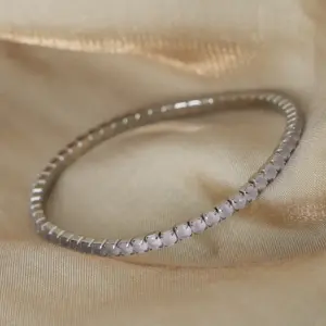 E048-Light Pink Zircon Bracelet Steel Color