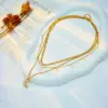 Wholesale PVD Coated 18K Gold Plated Moon 304 Stainless Steel Vintage Style Waterproof Non Tarnish 304 Stainless Steel Layered Necklaces