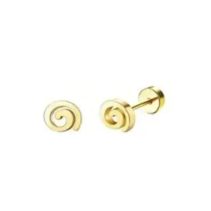 Gold / One Size / Spiral Stud Earrings