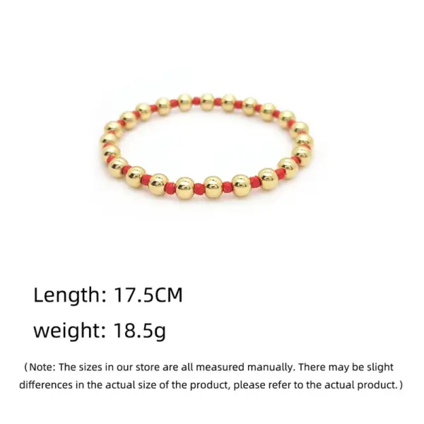 Wholesale Copper Ig Style Color Block Beaded Knitting Bracelets