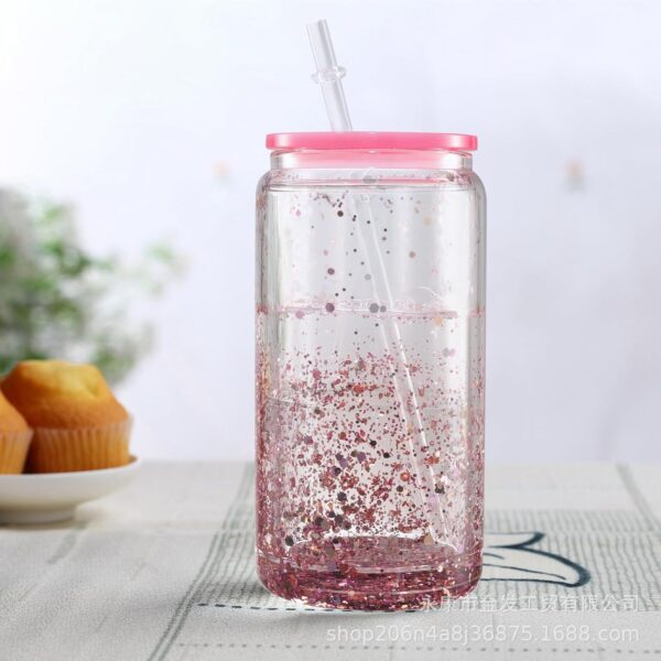 Wholesale Foreign trade explosions 16oz color plastic mason cup cans anti-drop simple plastic cup milk tea cup