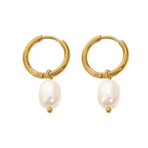 【XKE0146】Pearl Earrings / Gold
