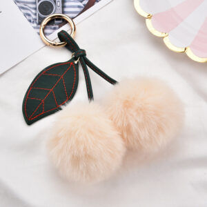 Rice White / Cherry Keychain