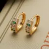 Wholesale 1 Pair Simple Style Commute Cross Crown Copper Plating Inlay Zircon 18k Gold Plated Hoop Earrings