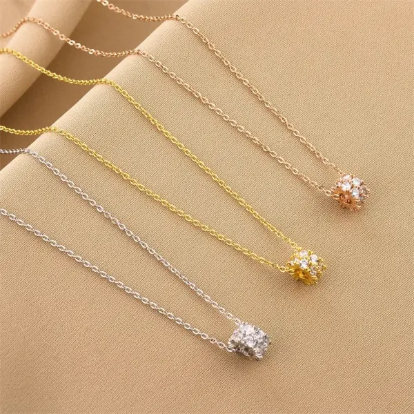 Real Gold Plated Round 304 Stainless Steel Fashion Waterproof Non Tarnish Necklace