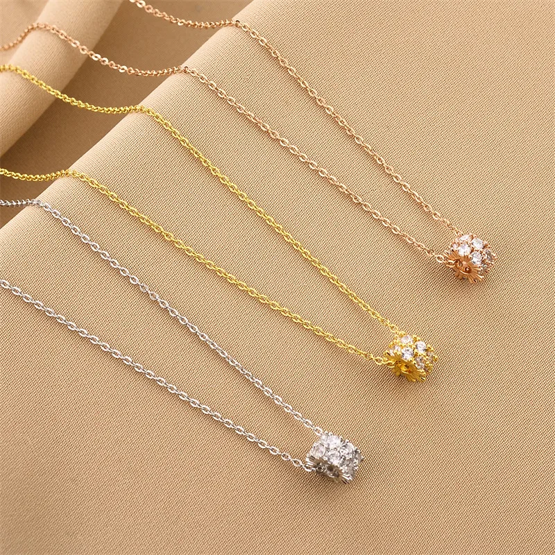 Wholesale Real Gold Plated Round 304 Stainless Steel Fashion Waterproof Non Tarnish Necklace