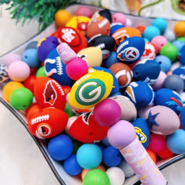 Wholesale 3D Team Silicone Cartoon Beads