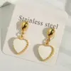 Electroplating Golden Plated Red Heart 304 Stainless Steel Casual Modern Style Simple Style Polishing Earrings