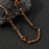 Wholesale fashion Men's hip hop bohemian style turquoise nut shell wooden beads ing necklace men's