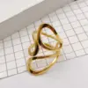 Wholesale Jewelry Fashion Geometric 304 Stainless Steel 14K Gold Plated Plating Stainless Steel Rings