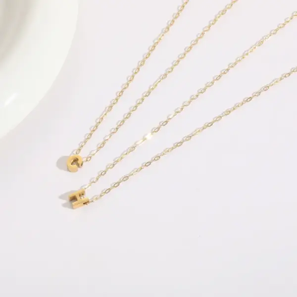 Wholesale PVD Coated Letter 304 Stainless Steel Casual Classic Style Streetwear Waterproof Non Tarnish 304 Stainless Steel Pendant Necklace
