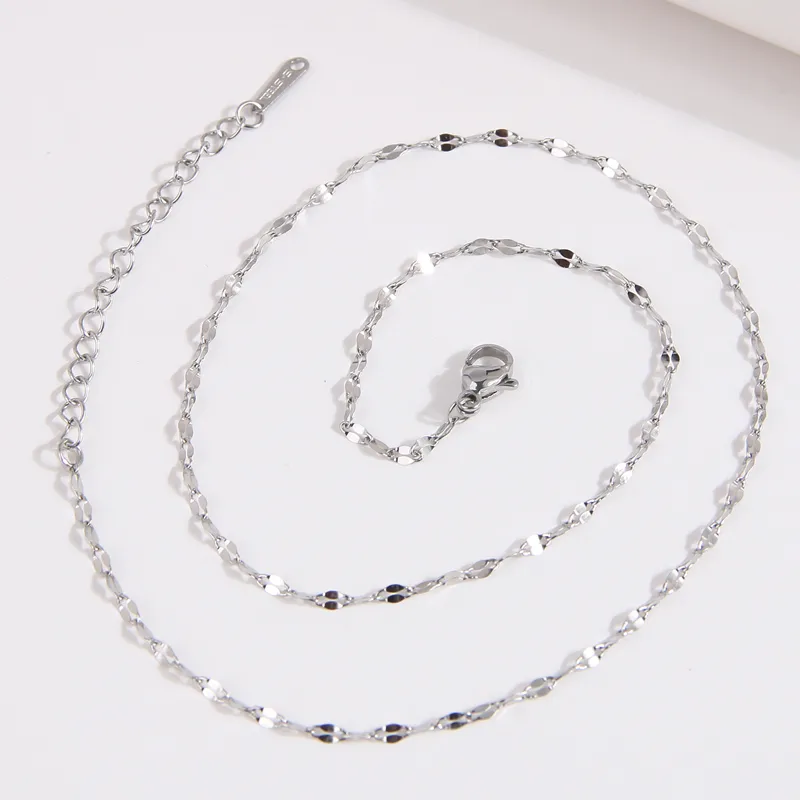 Wholesale Simple Style Solid Color Stainless Steel Necklace