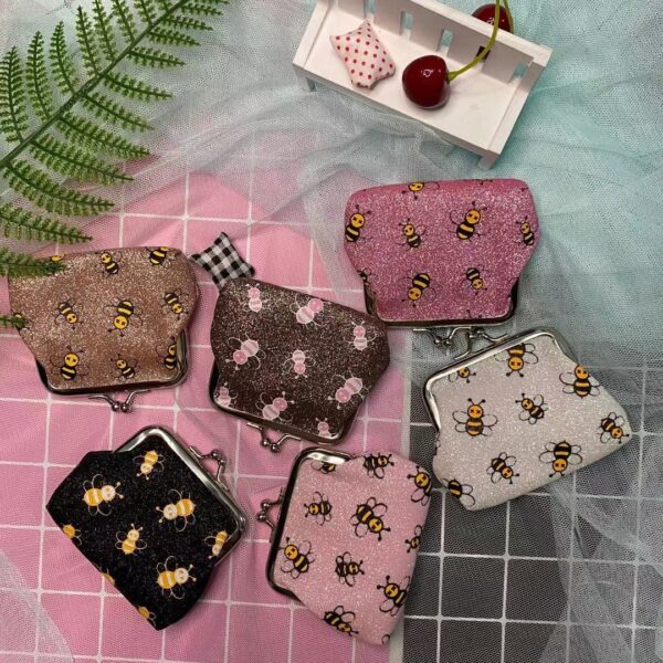 Wholesale Little Bee Iron Buckle Clip Coin Purse