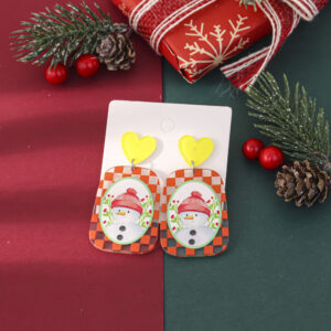 snowman / Acrylic + iron hook; Acrylic + stainless steel ear pin