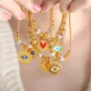 Wholesale 304 Stainless Steel Heart Shape PVD Coated Zircon 18K Gold Plated Real Gold Plated Tropical Waterproof Non Tarnish Plating Rope Chain Bracelets