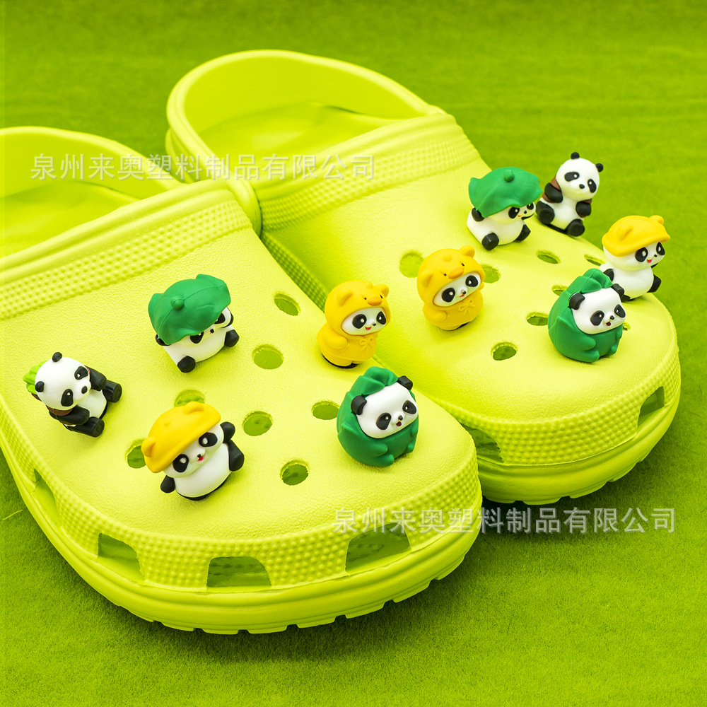 Wholesale Cross-border in stock Cartoon Animal Panda Garden Shoe Buckle Shoe Aessories 3D Hole Shoe Buckle Shoe Flower Decoration Aessories