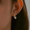 Wholesale 1 Pair Elegant Lady XUPING Geometric Plating Copper Zirconia 18K Gold Plated Ear Studs