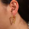 Wholesale 201 Stainless Steel Geometric Vacuum Plating Stone-Free 18K Gold Plated Vacation Plating Earrings