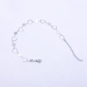 Small Empty Peach Heart Five-Pointed Star Piece / Anklet 21 5cm