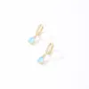 Wholesale 1 Pair Casual Sweet Simple Style Round Water Droplets Plating Inlay 304 Stainless Steel Copper Zircon Gold Plated Drop Earrings