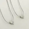 Wholesale Stainless Steel Simple Style Polishing Letter Heart Shape Pendant Necklace