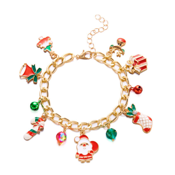 Wholesale Christmas element bracelet Santa Claus bell wreath pull-out bracelet