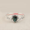 Wholesale Cross-Border New Retro Western Style Inlaid Creative Abalone Shell Drop-Shaped Alloy Open Bracelet
