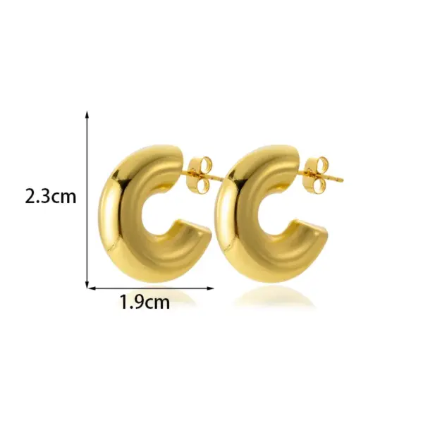 Wholesale 1 Pair Nordic Style French Style Simple Style C Shape Copper Ear Studs