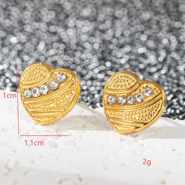 Wholesale 1 Pair Elegant U Shape Four Leaf Clover Heart Shape Titanium Steel 18K Gold Plated Ear Studs