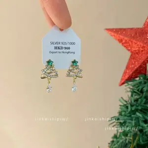 Green Christmas Earrings