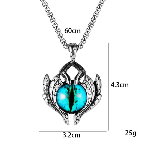 oly-eda9c1f0cc0af75883a0563a32f2cf63 Wholesale European and American Cross-border Retro Punk Style Turkey Devil's Eye Alloy Pendant Stainless Steel Chain Necklace