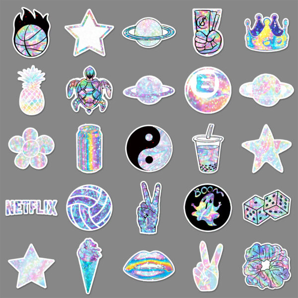Wholesale 50 laser glitter stickers