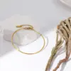 Wholesale PVD Coated Real Gold Plated Solid Color 304 Stainless Steel Simple Style Waterproof Non Tarnish 304 Stainless Steel Bangle