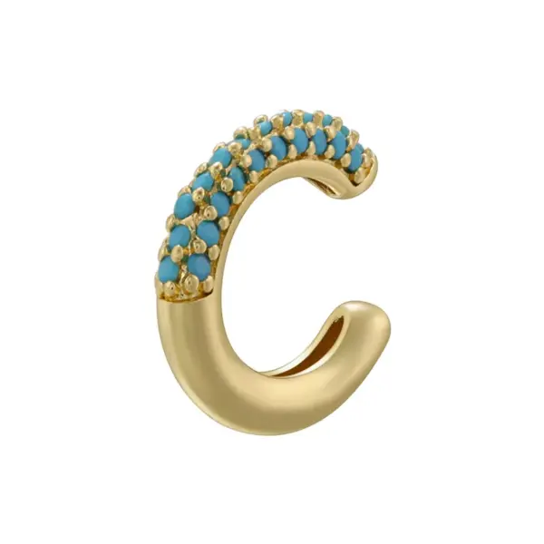 Wholesale 1 Pair Elegant Luxurious Shiny C Shape Plating Inlay Copper Zircon 18k Gold Plated Ear Cuffs