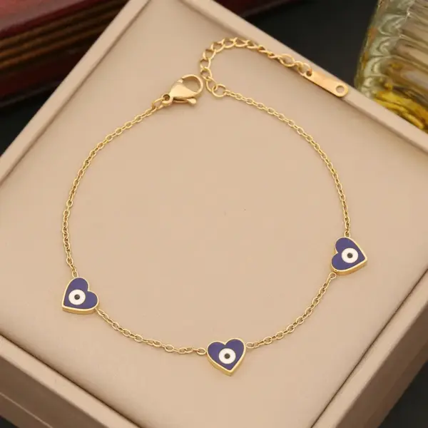 Wholesale Stainless Steel 18K Gold Plated Commute Plating Heart Shape Bracelets