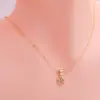 Wholesale Simple Style Letter Copper 18k Gold Plated White Gold Plated Pendant Necklace In Bulk