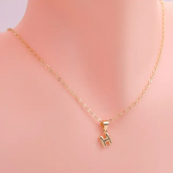 Wholesale Simple Style Letter Copper 18k Gold Plated White Gold Plated Pendant Necklace In Bulk