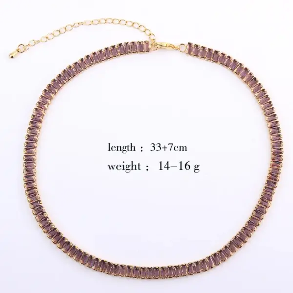 Wholesale Fashion Geometric Copper Choker Inlay Zircon Copper Necklaces