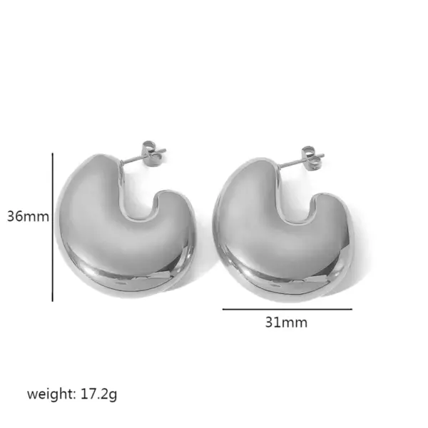 Wholesale PVD Coated Real Gold Plated U Shape 304 Stainless Steel Simple Style Waterproof Non Tarnish Ear Studs