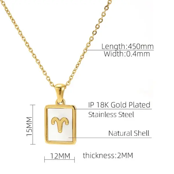 Wholesale PVD Coated Constellation Stainless Steel Simple Style Waterproof Non Tarnish 304 Stainless Steel Pendant Necklace