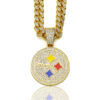 Wholesale Hip-hop diamond round letter necklace Cuban chain