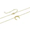 Wholesale PVD Coated Real Gold Plated Moon Stainless Steel Fashion Waterproof Non Tarnish 304 Stainless Steel Necklace