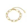 PVD Coated Real Gold Plated 18K Solid Color 201 Stainless Steel Hip-Hop Streetwear Waterproof Non Tarnish Bracelets Necklace