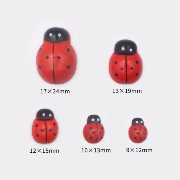 Wholesale DIY Micro Landscape Accessories Wooden Mini Color Coccinella Small Bonsai Decoration Accessories Beetle