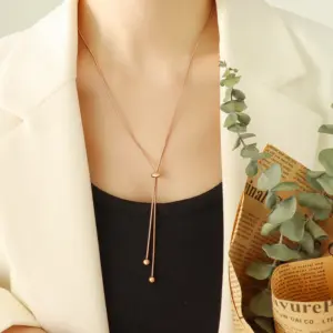 P554-Rose Necklace-65cm