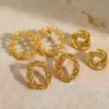 1 Pair Casual Basic Simple Style Geometric Leaves Starfish 304 Stainless Steel 18K Gold Plated Ear Studs