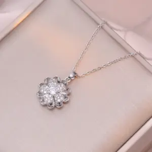 X3188 Fresh Flower Rotating Necklace