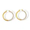 Wholesale 1 Pair Streetwear U Shape Plating Inlay Titanium Steel Rhinestones Hoop Earrings
