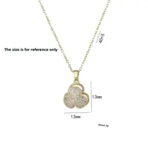 X2488 Three-Leaf Flower Rotating Necklace